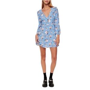NWT Aritzia Sunday Best Sz 2 Floral Grayson Dress In
Azurine Blue Humus Beige